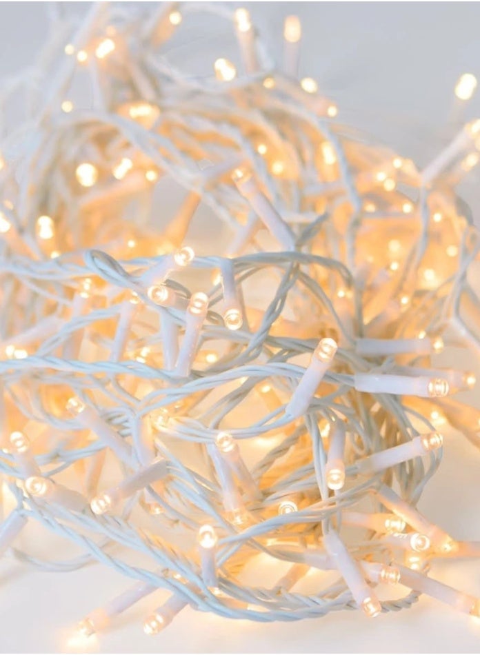 مودي سلسلة إضاءة LED بطول 40 مترًا، لون أبيض بارد، 360 مصباح LED، مقاومة للماء بمعيار IP44، قابس ثنائي، أضواء زينة رمضانية وعيدية للمنزل والمجالس والمساجد والشرفات والاستخدام الخارجي - Image 1